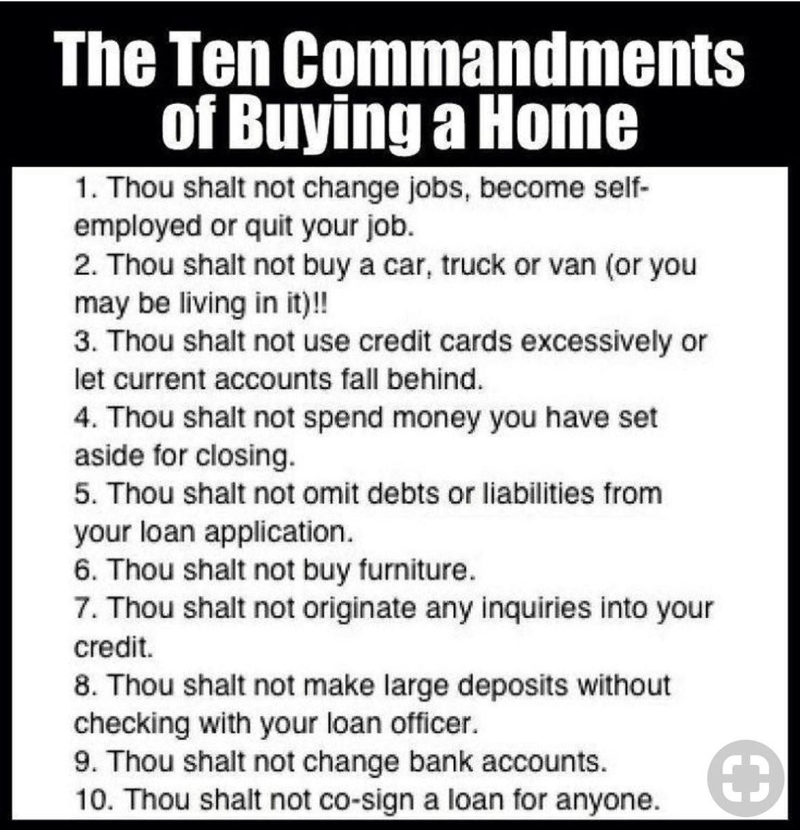 tearatherealtor's tweet photo. Ten Commamdments of Buying a Home! https://t.co/X85sS2GTzB