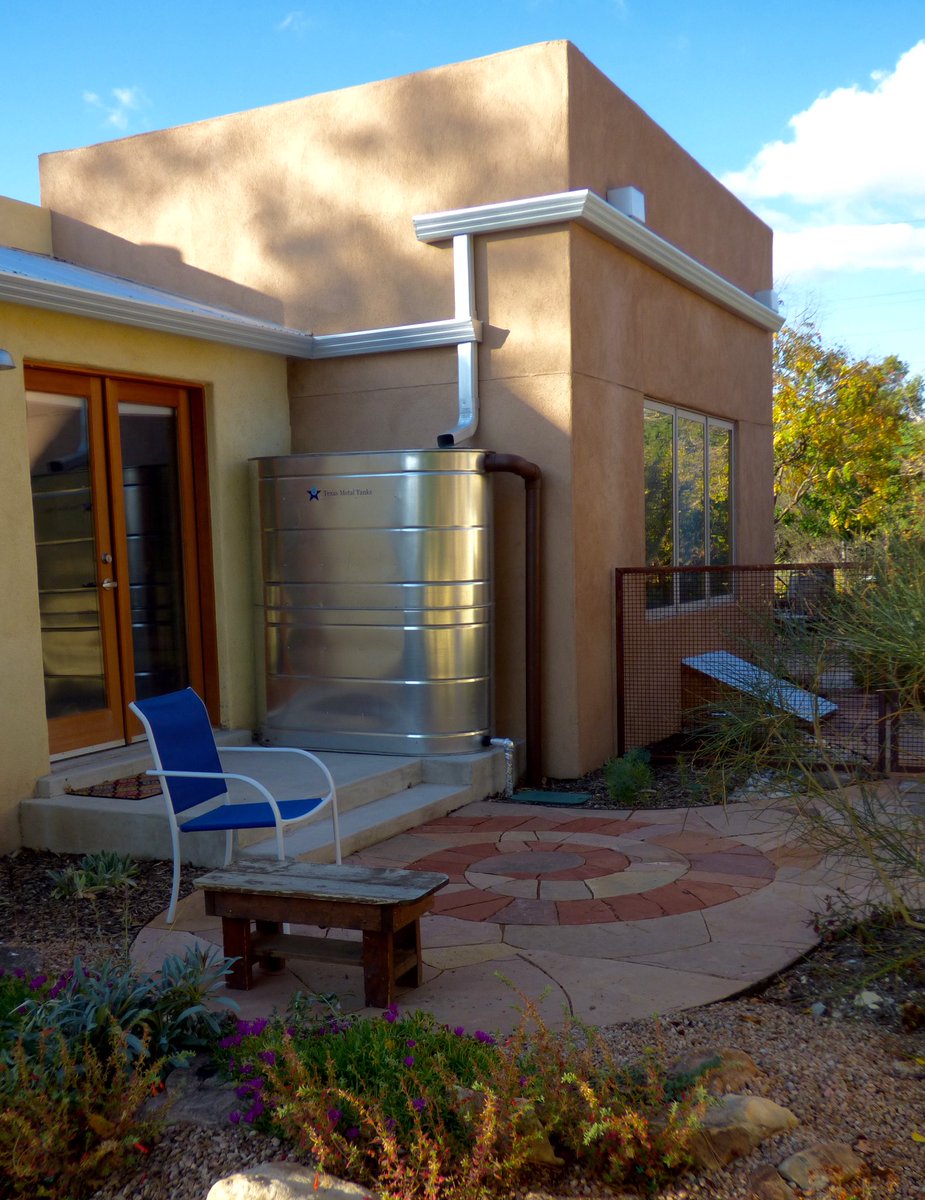 WaterWiseNM's tweet photo. Photo of the day:shot of our spiral flagstone patio and one of our 2 rainwater cisterns used for irrigation at our house #PhotoOfTheDay #rainwatercistern #watercatchment #spiralflagstone #waterwiselandscapes #albuquerque #newmexico #xeric https://t.co/jkQERTusnM