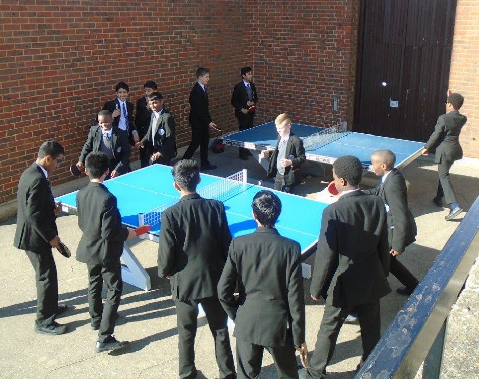saintolaves's tweet photo. Students enjoying table tennis in the glorious sunshine - thanks to our PA fundraisers who enabled us to purchase these new tables @stolavessport #stolave's https://t.co/7S7uakmfBo
