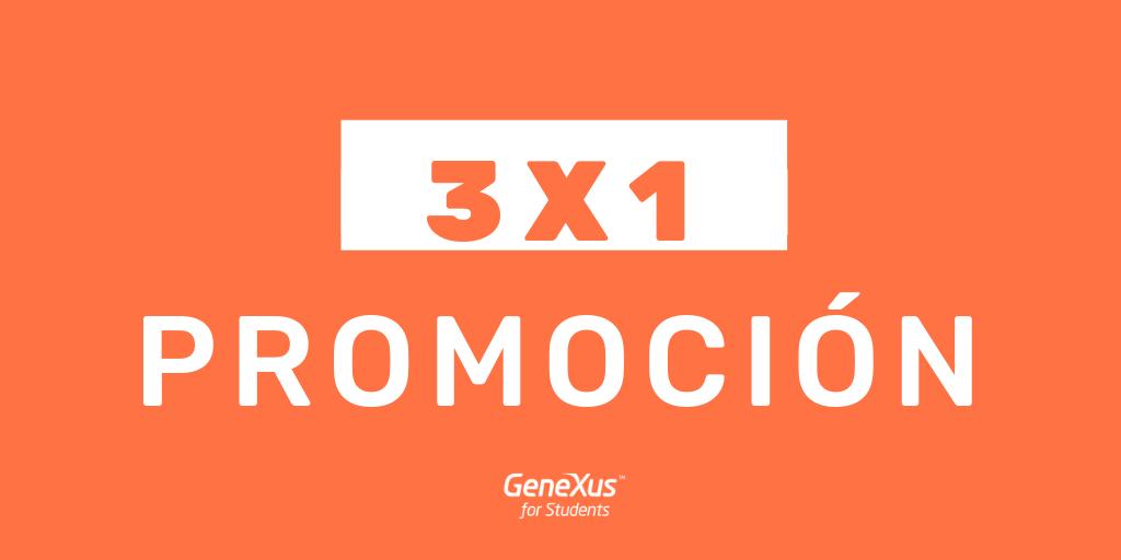 GeneXusStudents's tweet image. #Promoción | 3x1

¡LLEVA 3 PAQUETES #GeneXusforStudents y PAGA SOLO 1! 🙌🏼

Con esta increíble oferta celebramos la primera edición del #CampusParty en #Uruguay. Promoción válida para todos los países 🌍

➕info aquí: bit.ly/2IBfslH

#PuntaDelEste
#CPUY1
