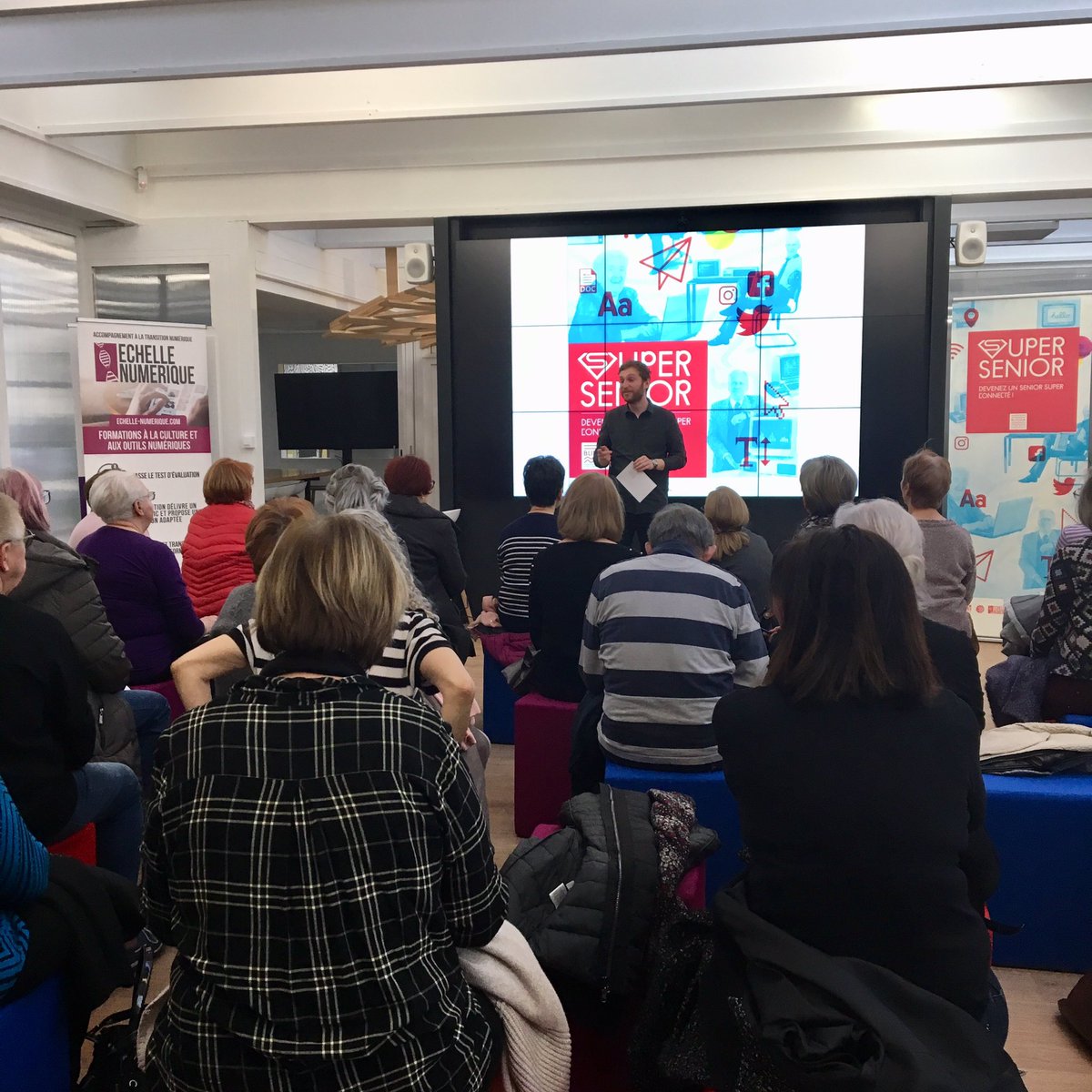 digital_level's tweet image. Réunion de lancement de la saison 2 de l’opération de formation #supersenior, en partenariat avec la @MairiedeMetz et @TCRMBLIDA dans les locaux de @89C3