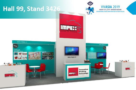 From 13 to 15 March, VIV Asia in Bangkok, Thailand will start. Want to know all about keeping poultry drinking water clean and fresh; we will display our I-Flush total hygiene solution. Please visit our stand 3426 in hall 99