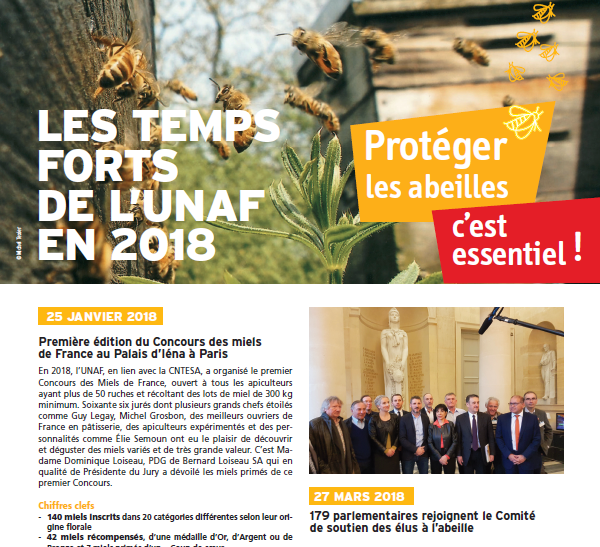 [A LIRE!] Pour son AG annuelle, l'UNAF revient en 4 pages sur les moments marquants de l'année 2018 : 
💦Pesticides 
🍯Etiquetage du miel 
📢Mobilisation mortalités hivernales 
🗳Comité de soutien des élu.e.s
🥇Concours des miels 
🍏Bee Friendly, etc. etc.
unaf-apiculture.info/IMG/pdf/lestem…