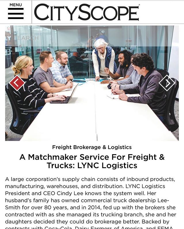 Thanks @cityscopemagazine for recognizing LYNC as one of the eight companies to watch in Chattanooga this year. We are excited for 2019 - Link in bio for the full article. 
#chattanooga #growingcompany #companiestowatch #logistics #2019 #grow ift.tt/2NsCk5T