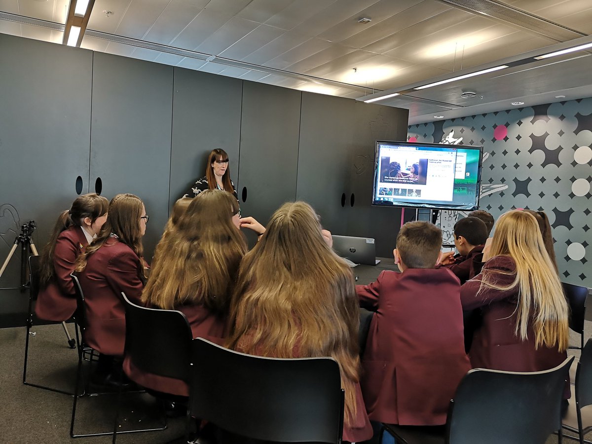 stcuthbertsCHS's tweet photo. Our young reporters learning about filming techniques for their news stories. Close-ups, long-shots, landscape, headroom. Can't wait to their new skills in use! #BBCYoungReporter #digicities #journalism #filmingtechniques https://t.co/SGyP3krAik