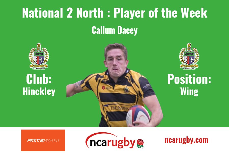 Player of the Week 23/02/19 in #Nat2N is <a href="/Hinckley_Rugby/">Hinckley Rugby</a>'s Callum Dacey: ncarugby.com/potw-2018-19/