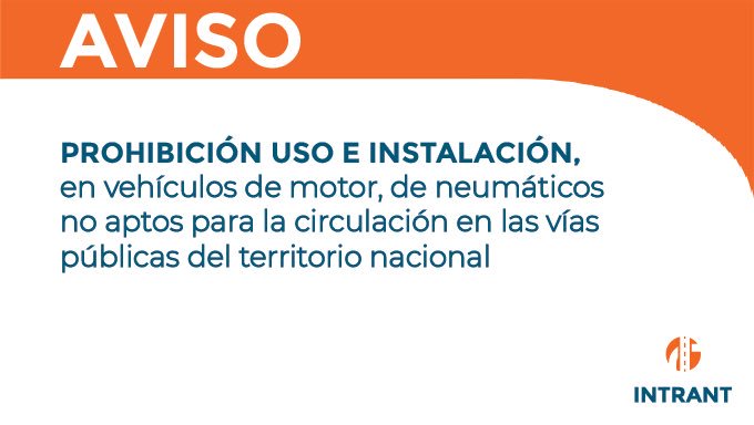 INTRANT_RD's tweet image. #AVISO | Se prohíbe el uso e instalación, en los vehículos de motor, de neumáticos no aptos para la circulación, usados, remodelados, recauchutados y caducados, que no cumplan con las especificaciones técnicas mínimas establecidas en la presente resolución bit.ly/2EbO4oT