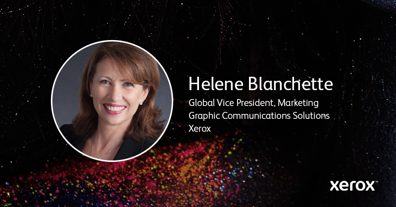 Xerox's tweet photo. .@HBlanchette, Global VP Marketing for Graphic Communications Solutions is talking about the trends, case studies and why Triggered #DirectMail is a tremendous opportunity using print and digital #personalization. https://t.co/biAqP1xHEK #HID19 https://t.co/wDdRapPDqy
