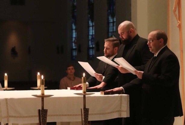 CLEpriesthood's tweet photo. Today the men of IV Theology made their Profession of Faith and Oath of Fidelity which proceeds their Diaconate Ordination. Please keep these men in prayer as they make final preparations for their ordination in a few weeks! https://t.co/SLa1KlCfMf