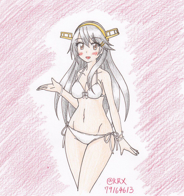 #艦これ版深夜の真剣お絵描き60分一本勝負
#艦これ版真剣お絵描き60分一本勝負_20190226
#榛名
榛名あぁぁぁ 