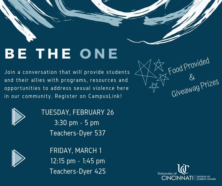 We have our first One Student discussion today in Teachers-Dyers. Help be a part of the conversation to prevent sexual violence on campus and support survivors. Free food and prizes included! <a href="/UCIFC/">UC IFC</a> @UC_SALD <a href="/UC_LGBTQcenter/">UC LGBTQ Center</a> <a href="/whwucadv/">UC Campus Advocates</a> <a href="/UCWomensCenter/">UC Women's Center</a> <a href="/ItsOnUC/">UC It's On Us</a> <a href="/UC_EPS/">UC Ethnic Programs</a> <a href="/ucAACRC/">The AACRC</a>