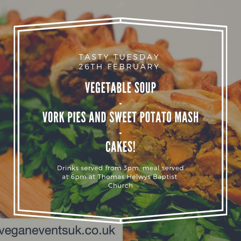 Thanks to Sophie at <a href="/VorkPie/">Vork Pie</a> donating delicious pies for today's meal- they always go down a treat with our diners! Here's tonight's menu...
#Nottingham #charitytuesday #saynotofoodwaste