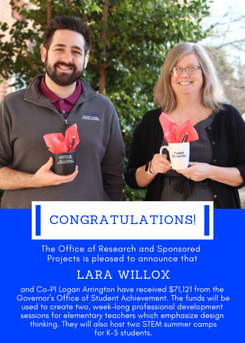 WestGAORSP's tweet photo. CONGRATS Dr. Willox and Dr. Arrington for this $71,121 award from GOSA! Read more here: https://t.co/GpfR3CuP1k @UWGCOE https://t.co/8NTy6b6lfQ