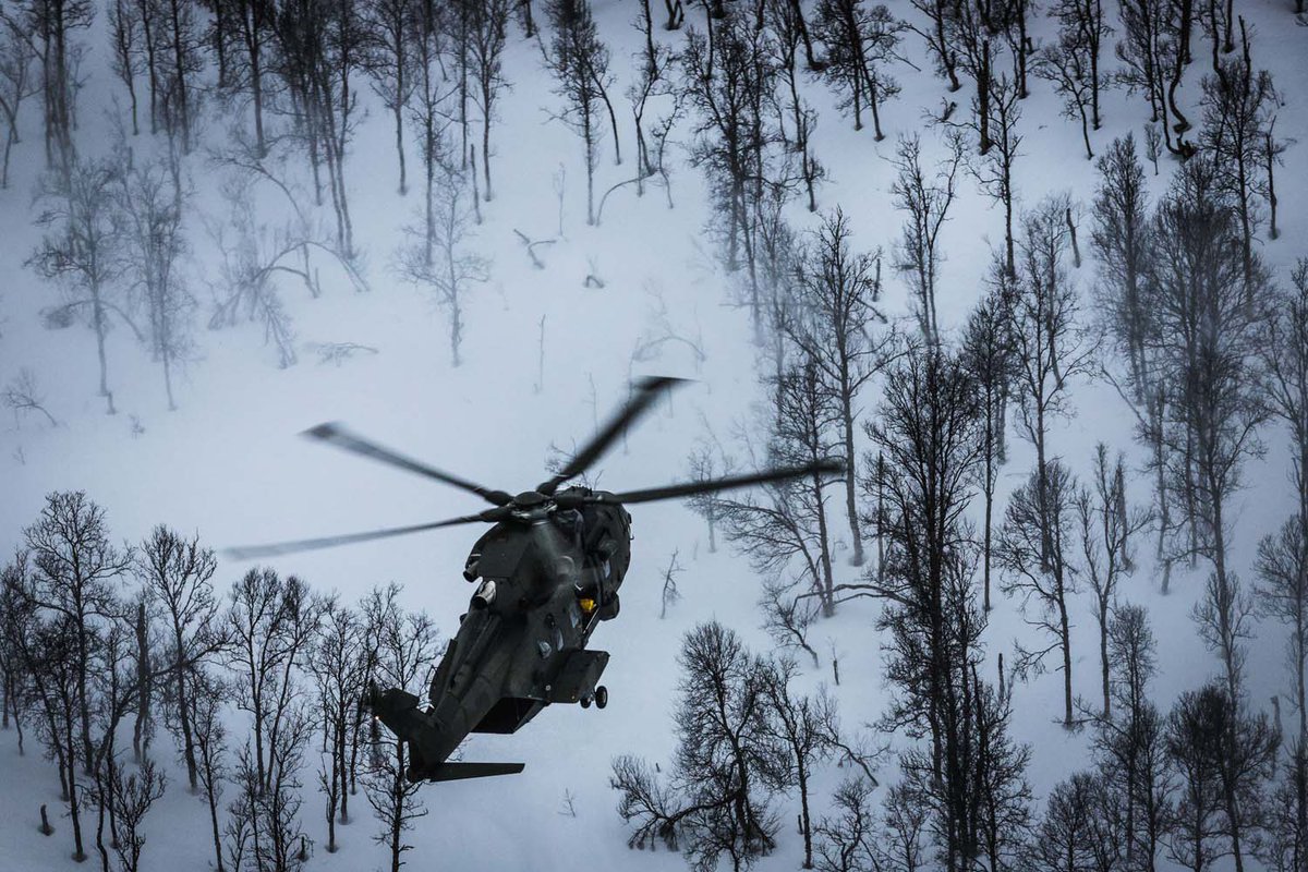RoyalNavy's tweet photo. Three Merlin from 845 Naval Air Squadron, based at @RNASYeovilton, have joined Wildcat helicopters in northern Norway for Exercise Clockwork. The annual winter training deployment of Commando Helicopter Force #winterdeployment https://t.co/szku2T4tFK https://t.co/7b9O9HGvX5