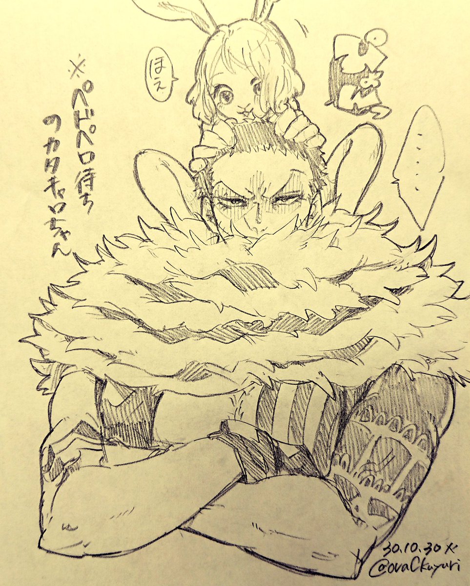 載せてなかったカタ+キャロちゃん🍩🐰❤️
カタクリ兄貴が敵側じゃなかったらキャロットちゃんはC家次男にがるちゅーしてたのだろうか…(滾) 