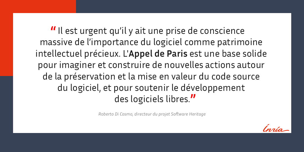 Inria's tweet photo. 📄 L’@Unesco, en partenariat avec @Inria et @SWHeritage, publie l’Appel de Paris, pour sensibiliser à la préservation et à l’accès au code source des logiciels #ParisCall #OpenSource #SavingCode 

➡️ https://t.co/LazUf1M3kc https://t.co/wkVFzXAlxZ