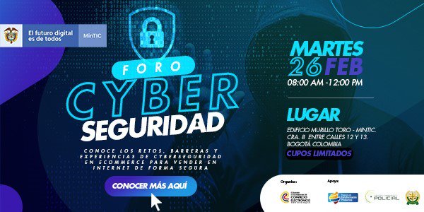 davidjgut's tweet photo. La @camcoelectronic con apoyo de @PTPColombia @Ministerio_TIC y @PoliciaColombia realizan la primera edición  #forociberseguridad donde se analizan los retos, oportunidades y gestión en materia de ciberseguridad en el ecommerce!
sigue el streaming en https://t.co/MmXah7okKV https://t.co/bYqJn7YCJS