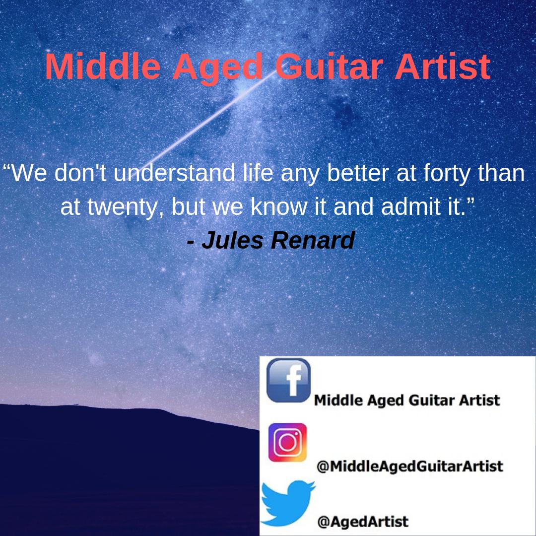 AgedArtist's tweet photo. Do we ever reach a point where we truly understand life?   IMHO, 20 was a time when life was all about me.   At 40, I was finally understanding that I have a responsibility to look outward.  Be good to each other -- Blake

#MAGA #acousticguitar #guitar #midlifecrisis #middleaged https://t.co/MoU8VPV3yR