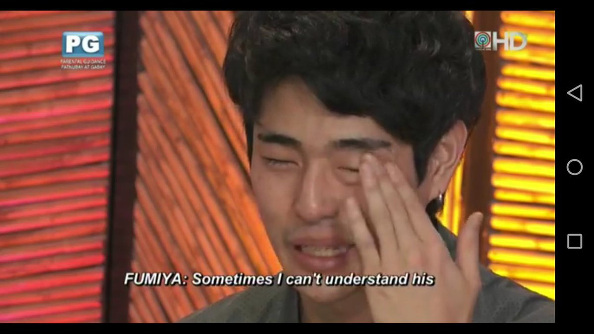 hiddenheartless's tweet photo. FUMIYA: But I understand him, I don't know why. 

Damn! I cried a lot tonight!
#PBBFirstB8ttle https://t.co/xCjonvIK8k