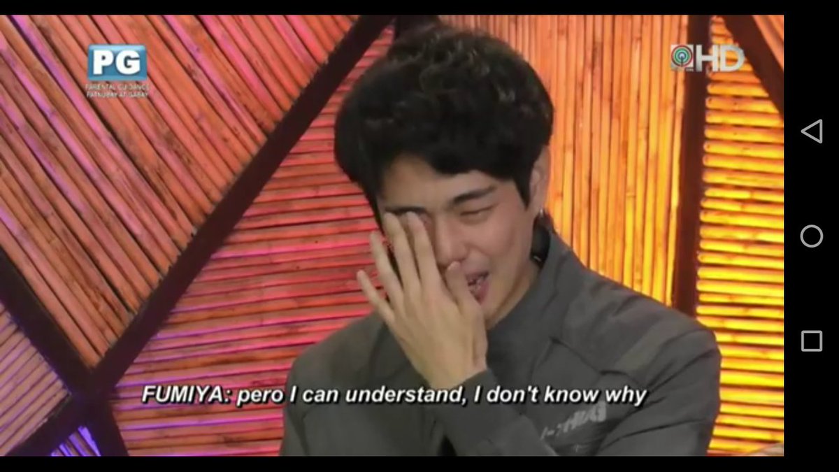hiddenheartless's tweet photo. FUMIYA: But I understand him, I don't know why. 

Damn! I cried a lot tonight!
#PBBFirstB8ttle https://t.co/xCjonvIK8k