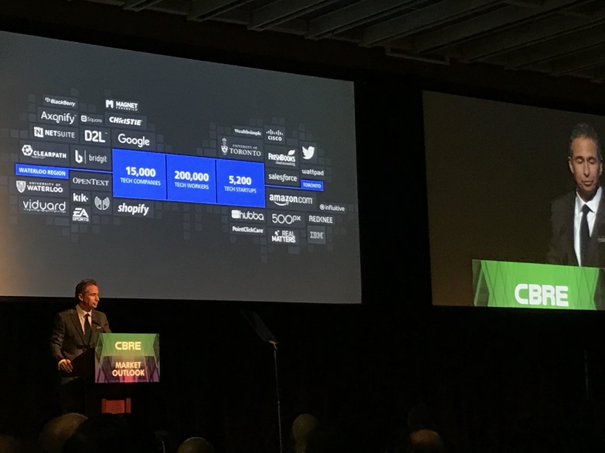 CRE_IOT's tweet photo. Increasingly the areas of growth in Canada are all about technology and our growing knowledge economy, CBRE vice chairman Paul Morassutti says. ”Tech is the catalyst, change agent and kingmaker.” Toronto-Waterloo Tech Corridor #MOBreakfast #CBRE https://t.co/MEAdMeGQM8
