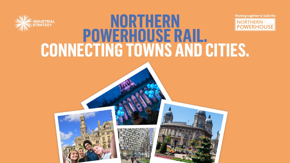 NPHinfo's tweet photo. Northern Powerhouse Rail will help bring the North’s great towns and cities closer together. A connected Northern Powerhouse drives prosperity for the whole of the UK. #NorthernPowerhouse #OneNorth https://t.co/S4vlXaznvw