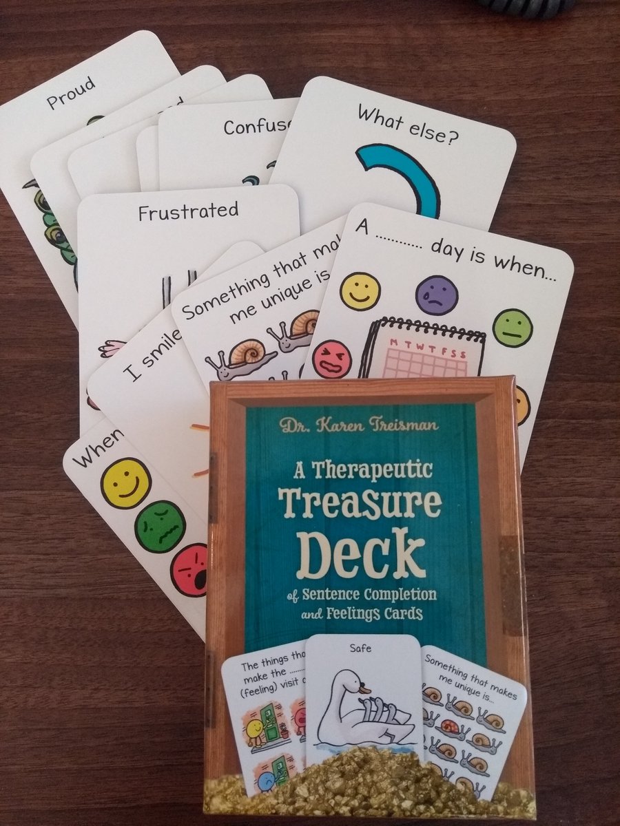 In our team meeting today we looked at therapeutic treasure deck cards. We are looking forward to sharing this fantastic resource with young people and adults in Nottingham. #feelingcards #emotionalliteracy #rapporebuilding #EPresources #schoolresources