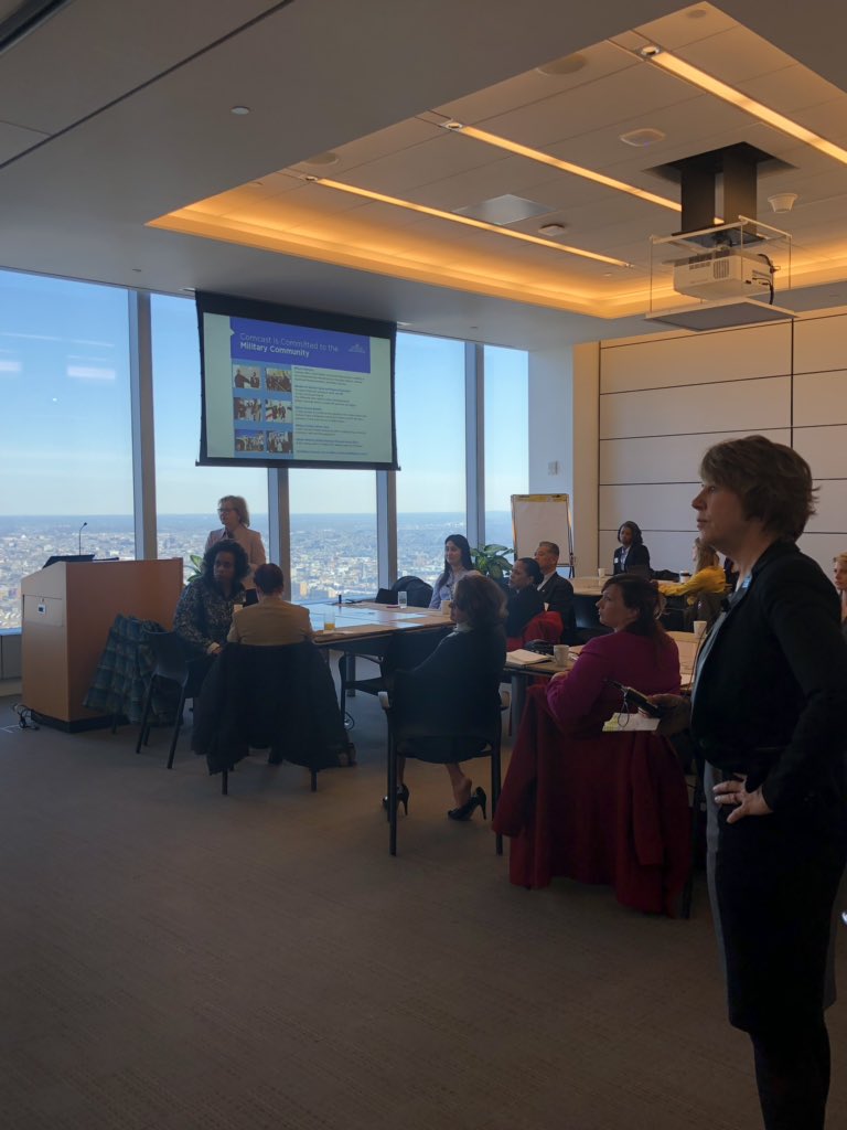 MaddyMcKnight2's tweet photo. Great to hear from @msoehren and @carol_eggert talking to women vets about the amazing career opportunities at Comcast! https://t.co/Xy99PKC1DM