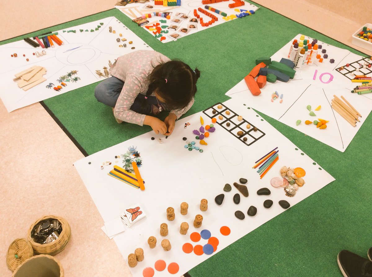 CaseyCrescenti's tweet photo. 10s across the board! Everyone counted out 10 items and added them to our quickly growing 10s pages. #PreK #math #ECE @ASBlearns https://t.co/F946AOr9RM
