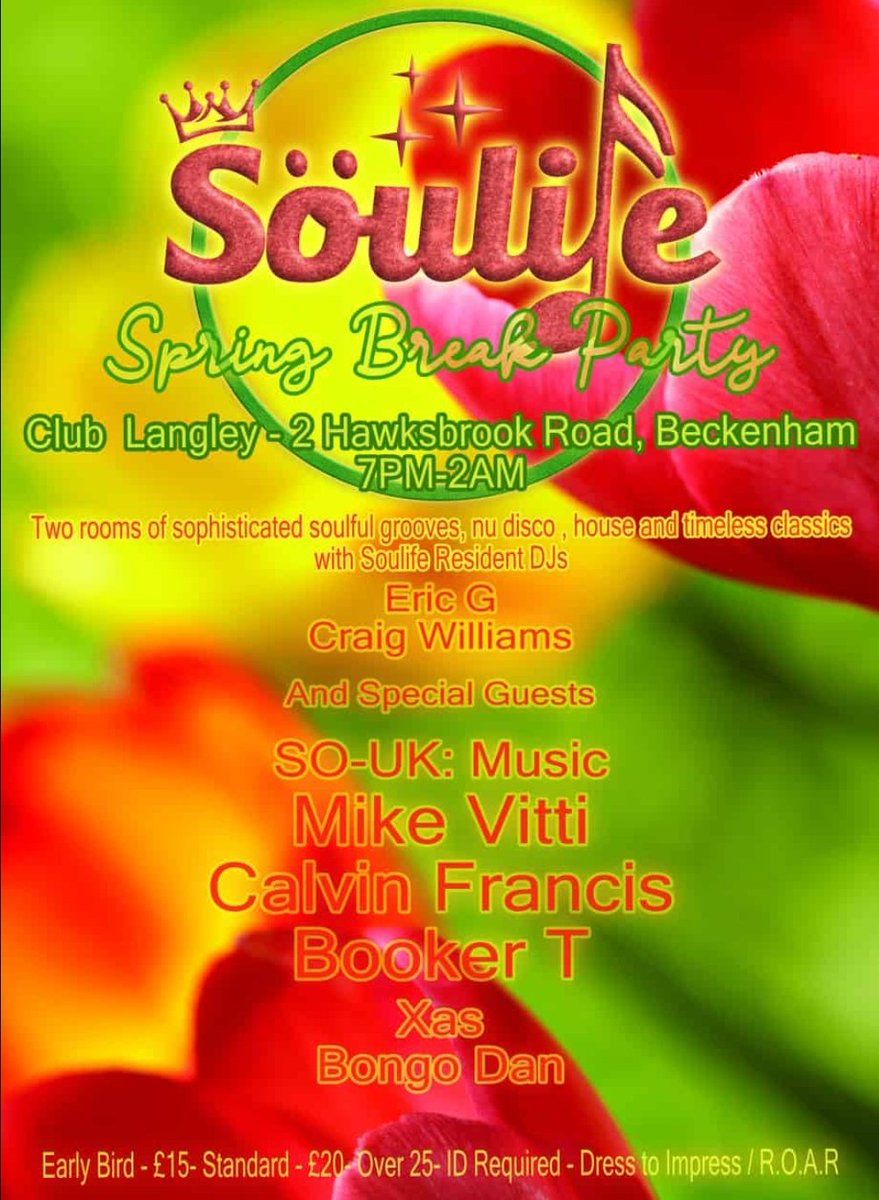 Soulife London (@soulifelondon) on Twitter photo 🤩We have a sizzling line up of djs for you Soulifer's plus we have just added saxophonist🎷 Xas and Bongo Dan on percussion🥁 to our spring break party, Friday 3rd May <a href="/ClubLangley/">Club Langley</a> !!!
Earlybird tickets available now. Links⬇️⬇️⬇️
Click to Register:
eventbrite.co.uk/e/soulife-spri… 🤩We have a sizzling line up of djs for you Soulifer's plus we have just added saxophonist🎷 Xas and Bongo Dan on percussion🥁 to our spring break party, Friday 3rd May <a href="/ClubLangley/">Club Langley</a> !!!
Earlybird tickets available now. Links⬇️⬇️⬇️
Click to Register:
eventbrite.co.uk/e/soulife-spri…