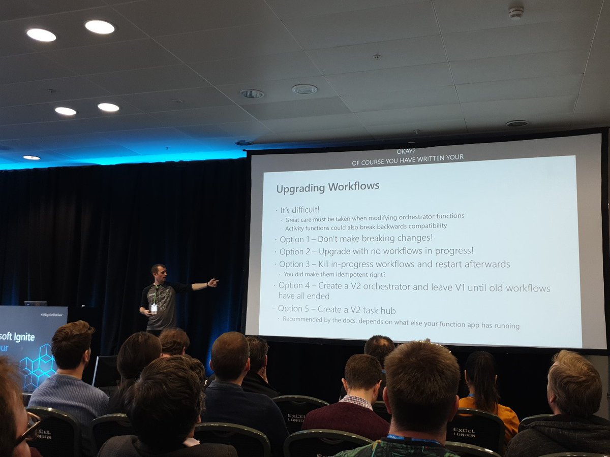 SharePointWolf's tweet image. Fascinating insight into @Azure #DurableFunctions with @mark_heath at #MSIgniteTheTour