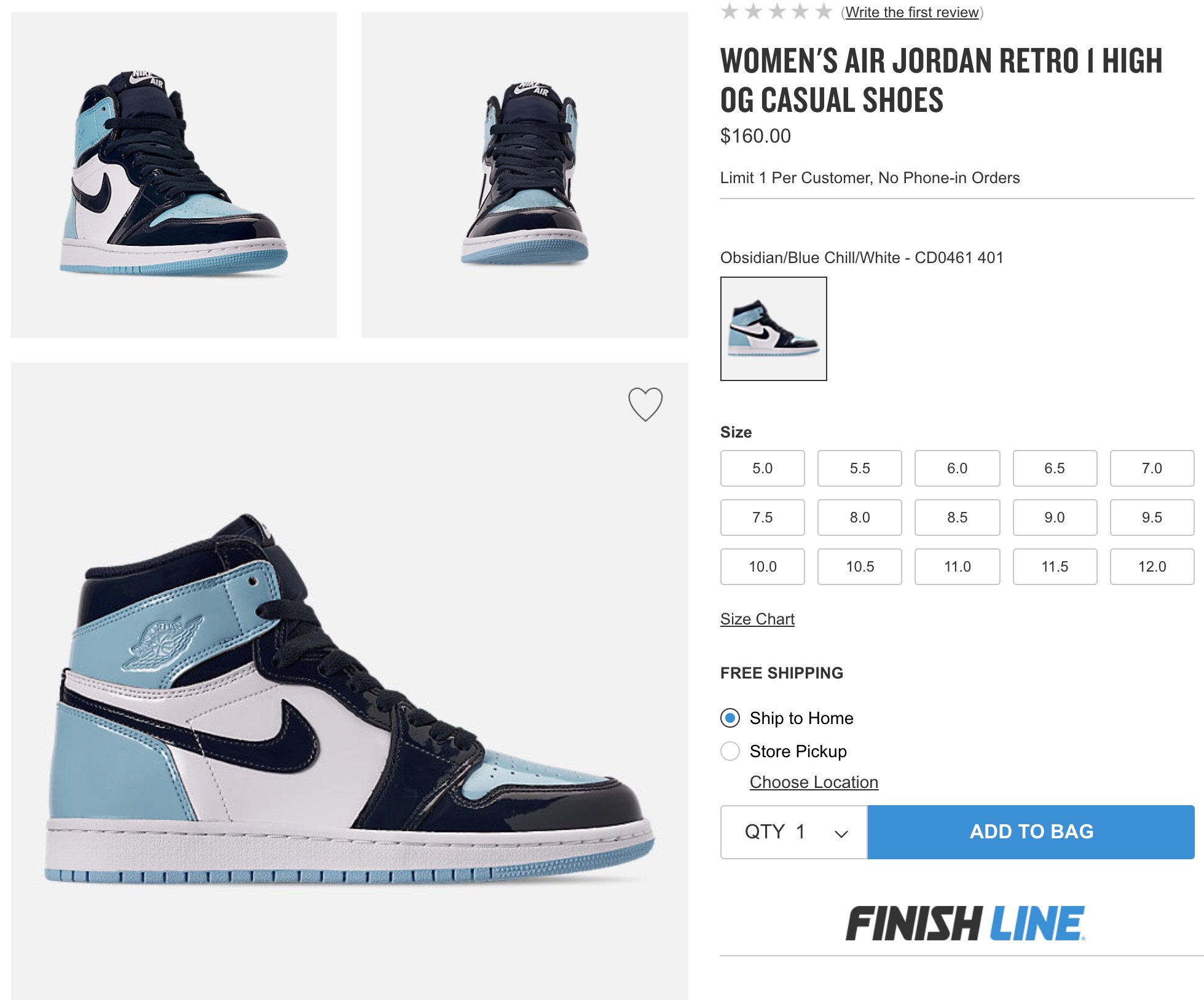 air jordan 1 blue chill restock