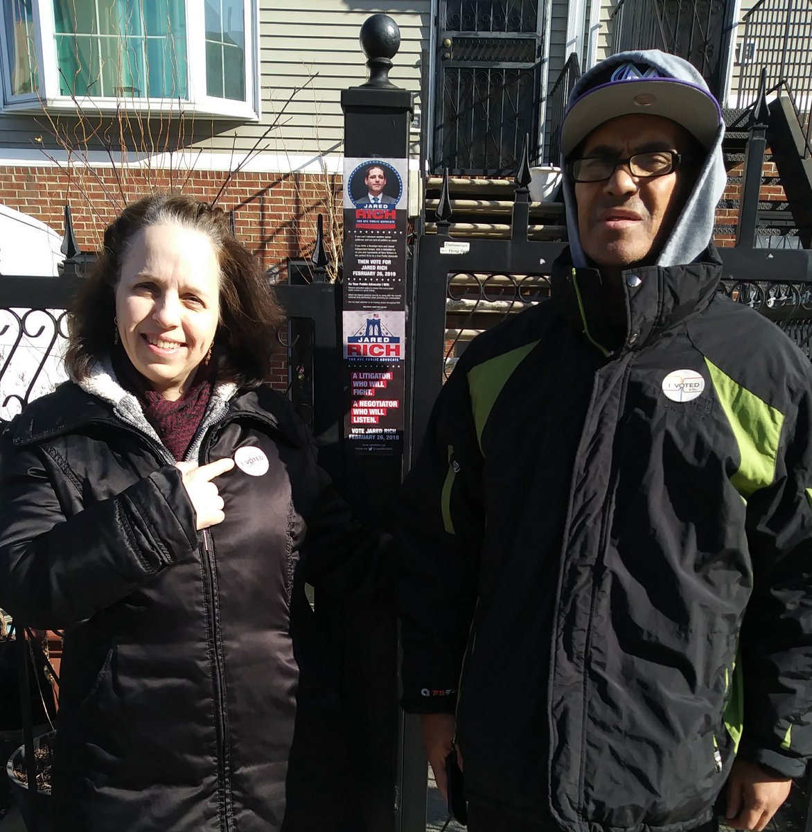 L61Bx's tweet photo. #NYCVotes #MottHaven #Bronx. We voted! @JaredRichNYC https://t.co/xf0LZL2j6m