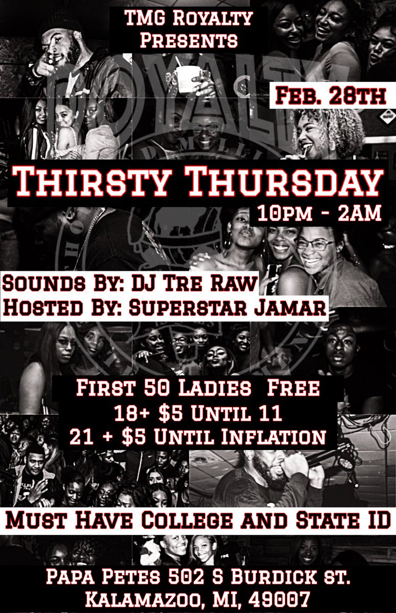 deuceis_wild's tweet photo. Opened up snap today I ain see nothing but the Thirsty Thursday flyer its bout to bang I hope yall there early #Royalty #DJTreRawBitch #papapeteskzoo #Sorryforthegetoff #DamnlilDad https://t.co/PYIq3lIwtr