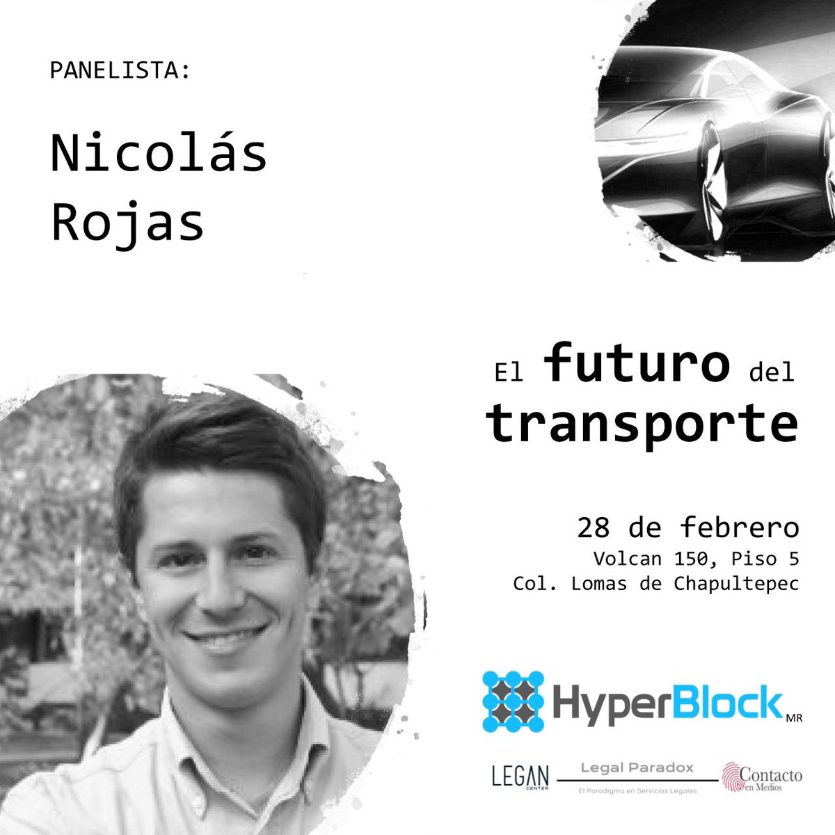 HyperBlock_mx's tweet photo. Conoce lo que nos contará Nicolás Rojas de @reservamosmx sobre #ElFuturodelTransporte. Te esperamos este 28 de febrero en  https://t.co/q6S1eHfo7z #TecnologiasEmergentes https://t.co/MIvjGREJHD