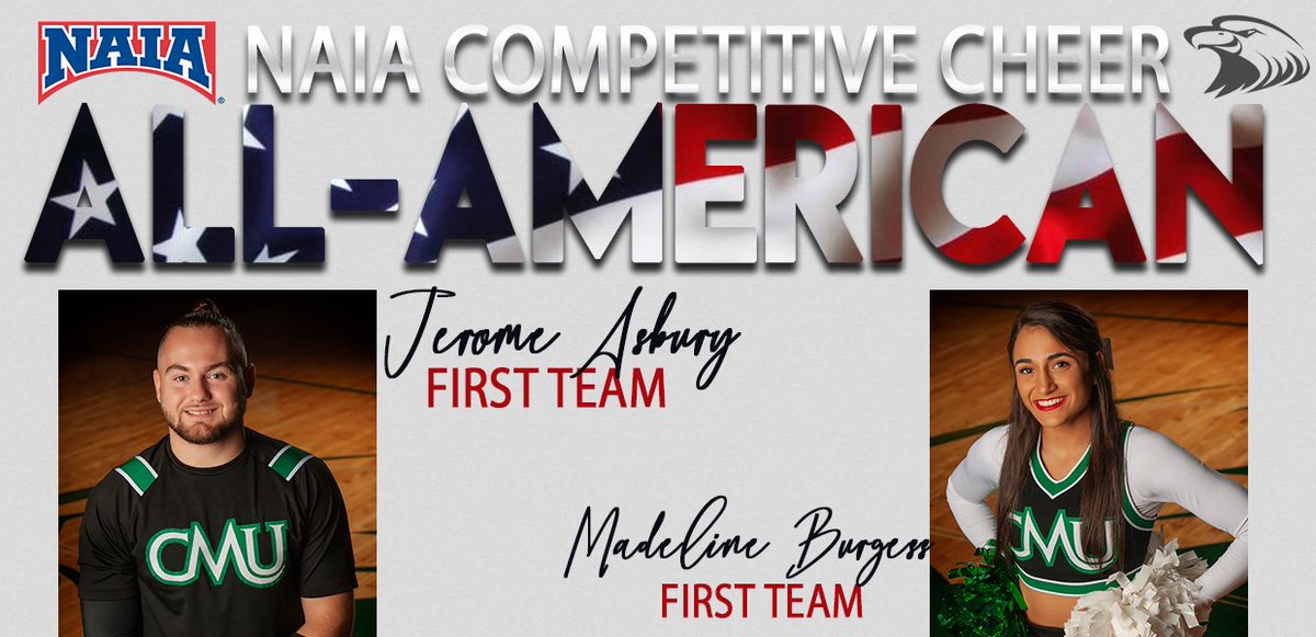 cmueagles's tweet photo. Coed Cheer: Asbury, Burgess Named All-Americans

@cmuspirit_squad #TakeFlight
 - https://t.co/0q4oI1OIRi https://t.co/gIdoUKMFZO