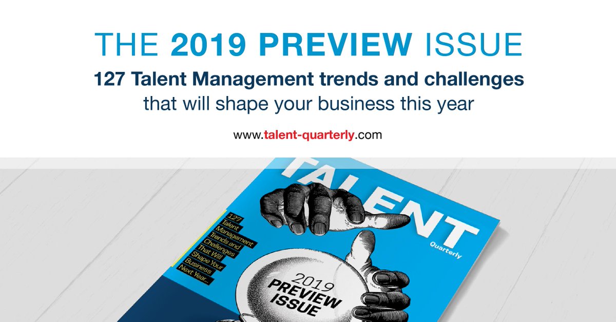TalentQuarterly's tweet image. 127 Talent Management and HR trends to watch: bit.ly/TQ20Issue 

#TalentQuarterly #PreviewIssue #TalentManagement #HR