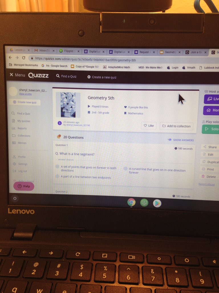 Sheryl24139656's tweet photo. @denisedayneeb Woohoo just submitted #peardeck and #googleforms  and working on #quizizz for #DLDay  #TwitterTuesday                         #bemorewildcat     @NatWilliamsElem @LubbockISD @LubbockDL https://t.co/uLd6NMuoit