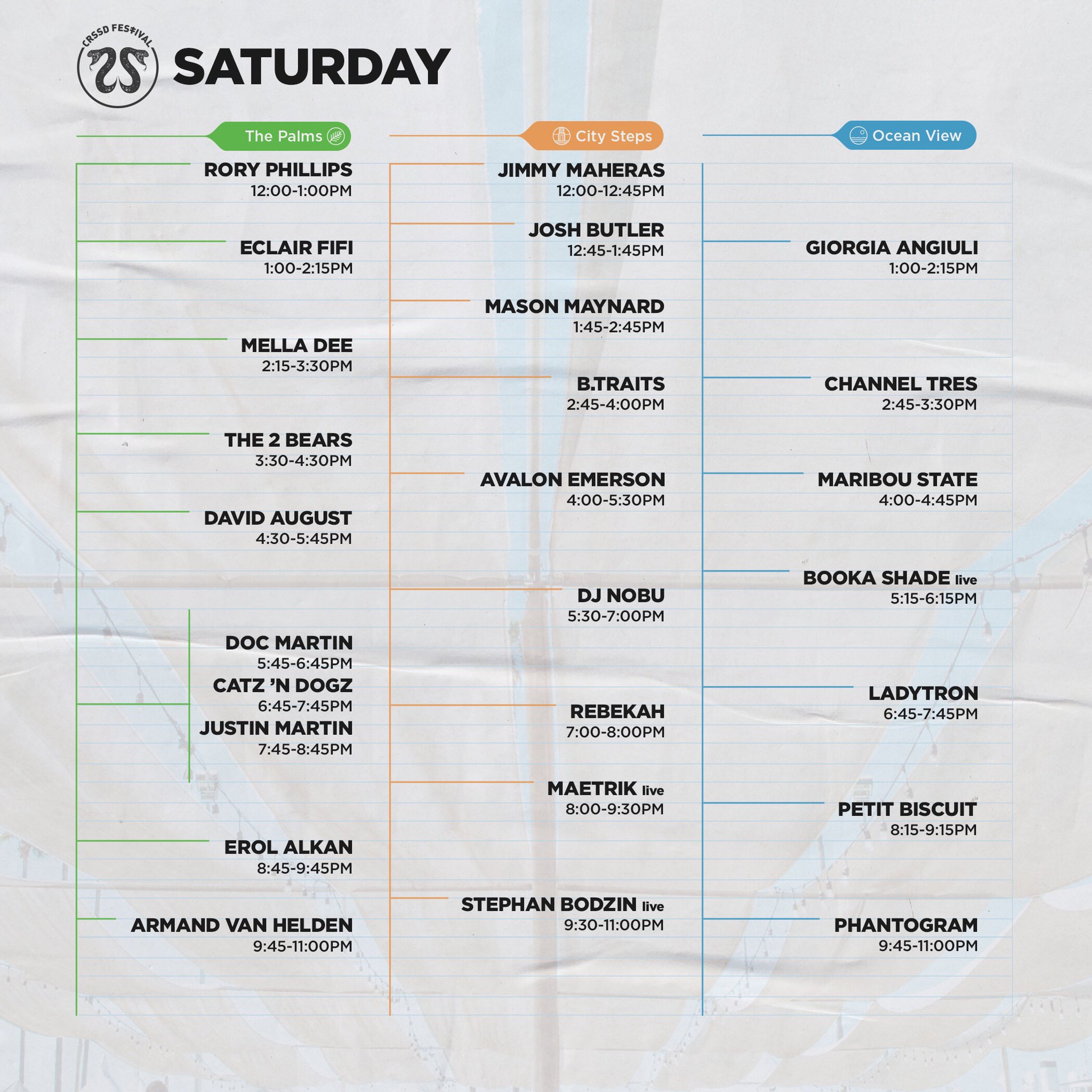 CRSSD Festival on Twitter "Set times for Saturday & Sunday ️ https//t