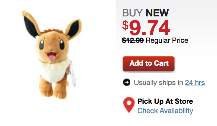 eevee plush gamestop