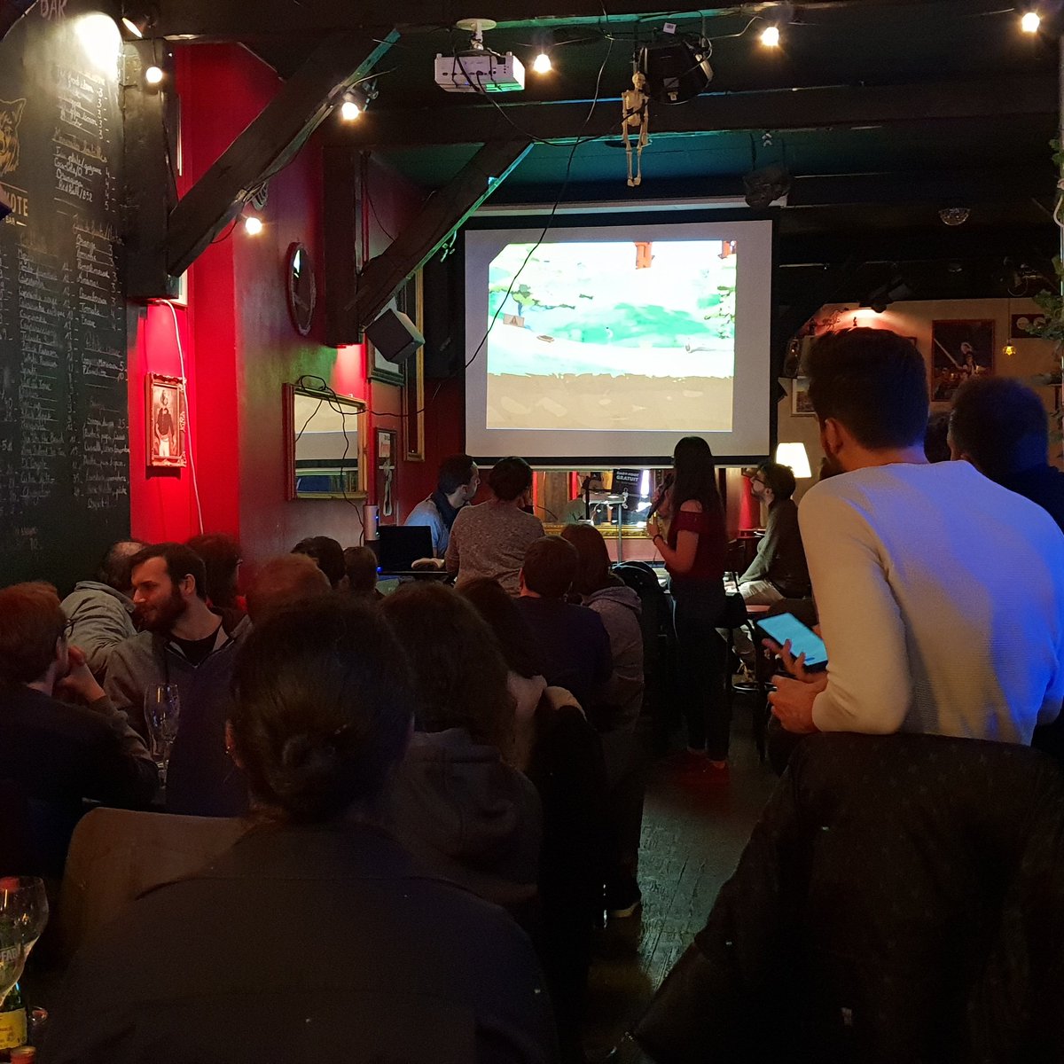 GGJGeneva's tweet photo. Showcase of the games of this year at the Coyote bar
#ggj2019 #ggjch #swissgamejam #swissevent #geneva #swissgames https://t.co/dFRumiU8mo