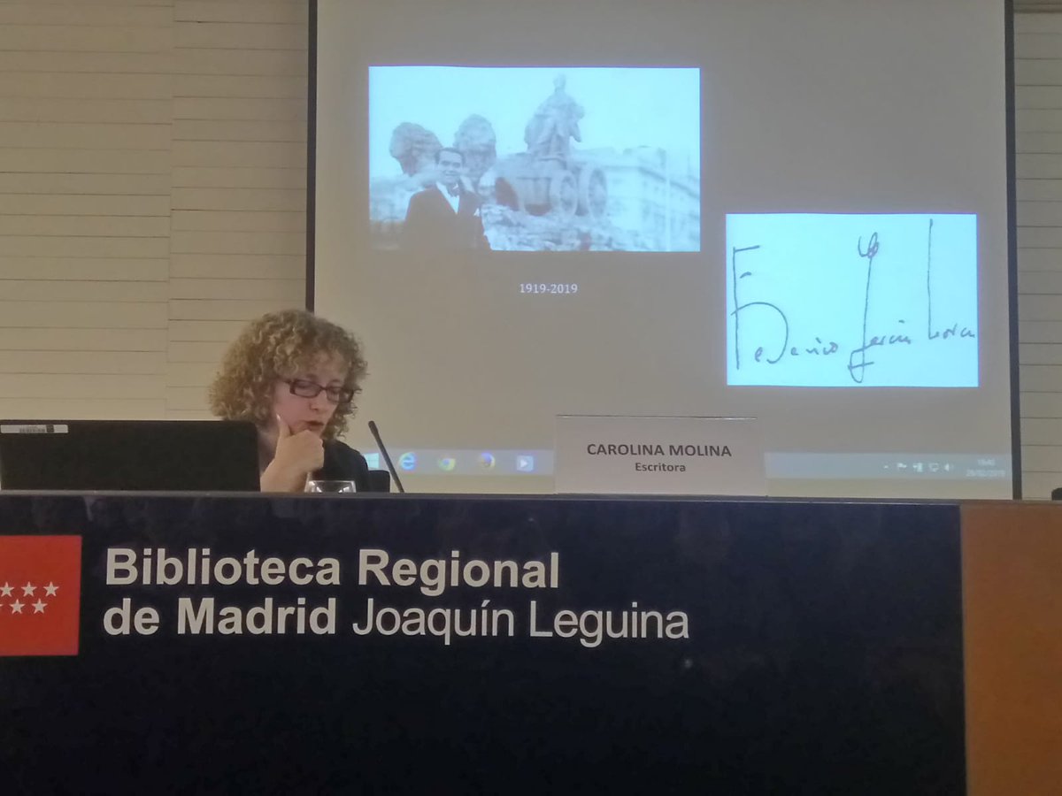 Buen comienzo en las conferencias sobre la llegada de Federico García Lorca a Madrid en la Biblioteca Regional. Muchas gracias a todos los asistentes. #LorcaMadrid1919