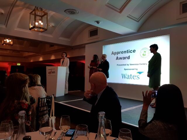 PaulChandler64's tweet photo. First award of the night at the @YWTrust awards goes to Georgie Yates - well deserved - proud that @WatesGroup sponsored this award for #BestApprentice - been a great night so far #Inspiring https://t.co/I4QWRWLgH1