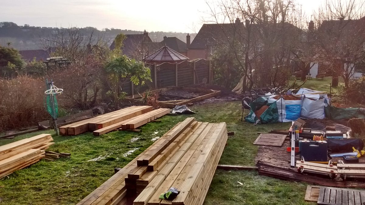 JaDerbyshire's tweet photo. Completion day of Tim and Sally's #GinShack and outdoor kitchen. What a glorious day to finish the project! https://t.co/mQ2duqRyKB