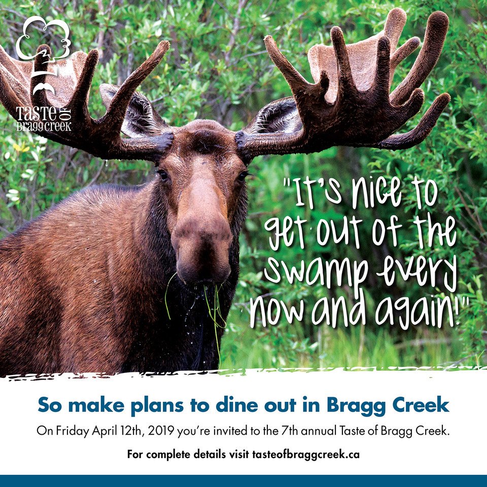 TasteofBragg's tweet photo. April just got even more delicious in the Creek! Don't miss the main event April 12th, 2019! 
#mmm #yycfood #SaveTheDate #tasteofbraggcreek 
@CoolLittleTowns @VisitBraggCreek https://t.co/UTLVQtEGlZ