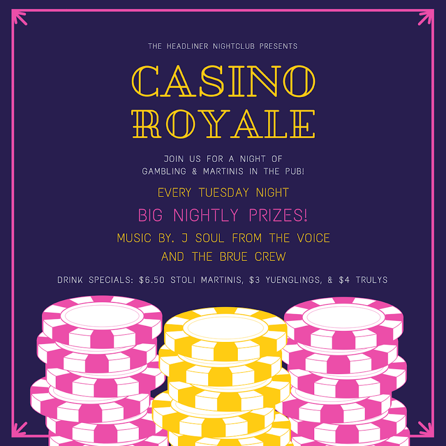 BelmarNightlife's tweet photo. 🍸🎲🎰 #Today is #CasinoRoyale #PokerNight! #Gambling & #Martinis! #DrinkSpecials: $6.50 #Stoli #Martinis, $3 #Yuenglings, & $4 #Trulys 🎰🎲🍸 https://t.co/RgUb3OBol1
