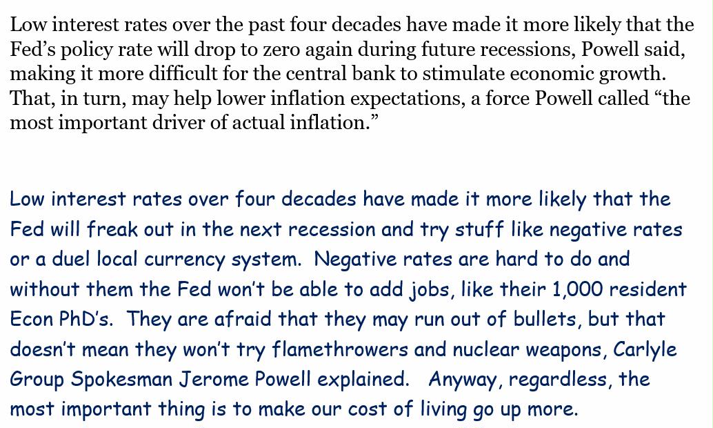 OK, I'm gonna explain some passages from a Bloomberg article on "inflation" today for non-eggheads. If you have an econ PhD or are an econ student, first of all, I am sorry, and secondly, you can skip this part. https://www.bloomberg.com/news/articles/2019-02-26/powell-gets-sharp-warning-from-senator-over-fed-inflation-target