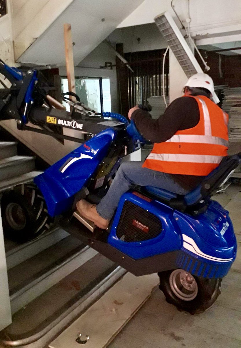 MultioneUk's tweet image. Happy customer takes delivery of a MultiOne 1.1, to help strip out an old department store for redevelopment.
...and yes! It is climbing stairs in one photo!!
#transformyourwork #beproductive