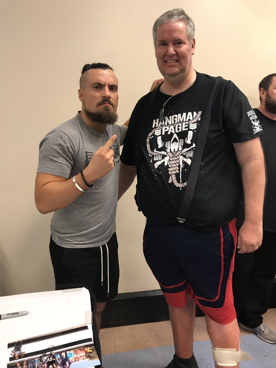 wheelsirish91's tweet photo. It was a year ago, but wanted to make a pinned tweet of these faves. Meeting @MattJackson13, @NickJacksonYB, @theAdamPage, @CodyRhodes, and @MartyScurll. Great night. Hope AEW events offer meet and greets. https://t.co/abzKlJixnZ