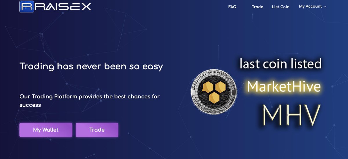 We are glad to announce that Markethive #MHV is listed in raisex with this pair
raisex.io/trade/MHV_BTC raisex.io/trade/MHV_ETH raisex.io/trade/MHV_USDT go to trade now <a href="/CoinMarketCap/">CoinMarketCap</a> <a href="/coingecko/">CoinGecko</a> <a href="/CoinCodex/">CoinCodex</a> <a href="/coinpaprika/">CoinPaprika 🌶️</a> <a href="/LiveCoinWatch/">Live Coin Watch • Live Crypto Analytics</a> <a href="/CoinCap_io/">CoinCap.io</a> <a href="/markethive/">Markethive</a>